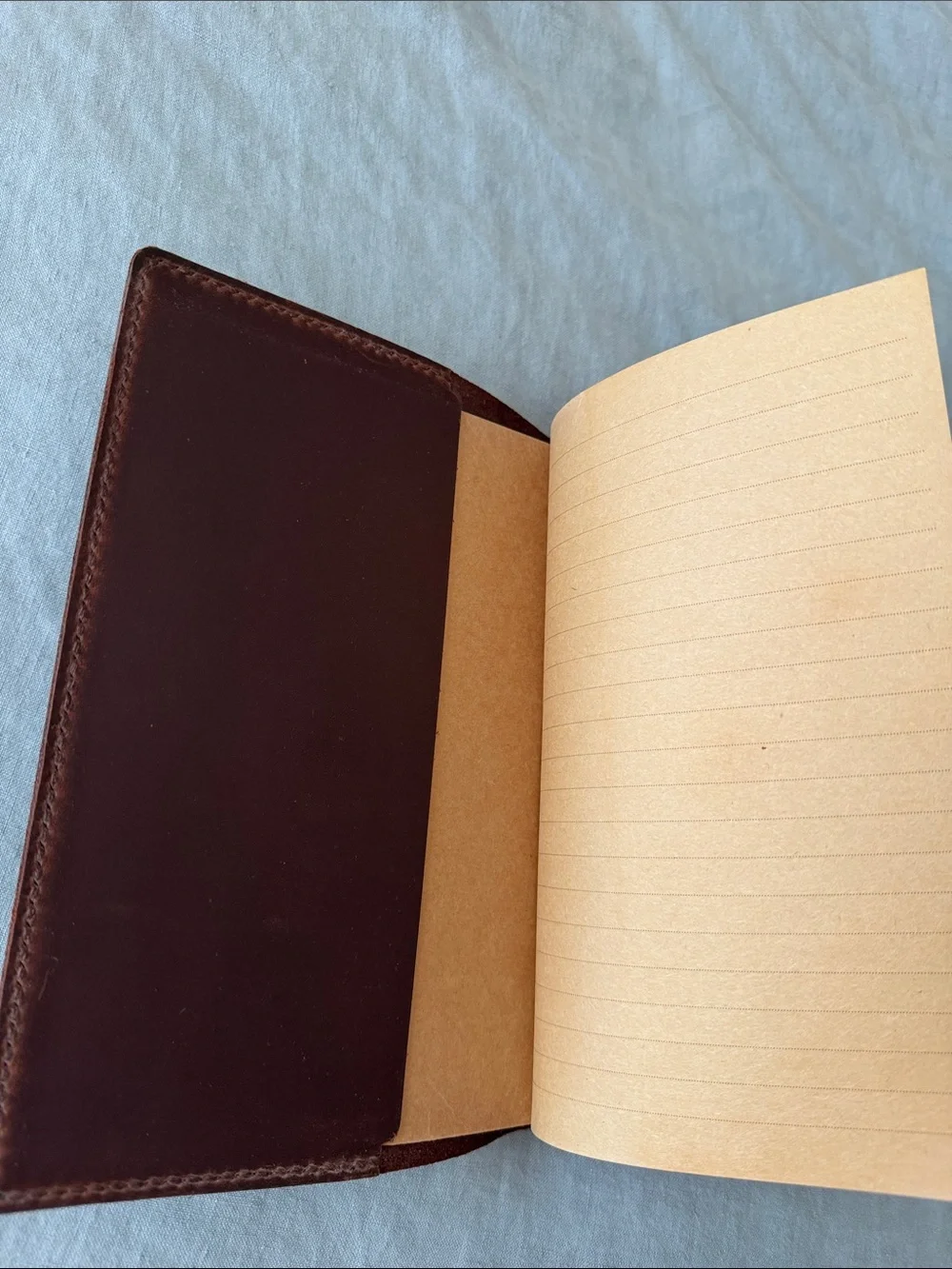 Genuine Brown Leather Handmade Refillable Journal with Key Charm “Bella” Unused